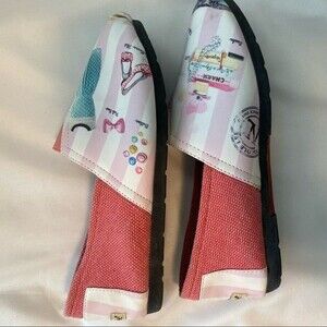 NWOT.  Nicole Lee Pink Shoe w Bows, Ballet Slippers, & Blue Polka Dots size 6
